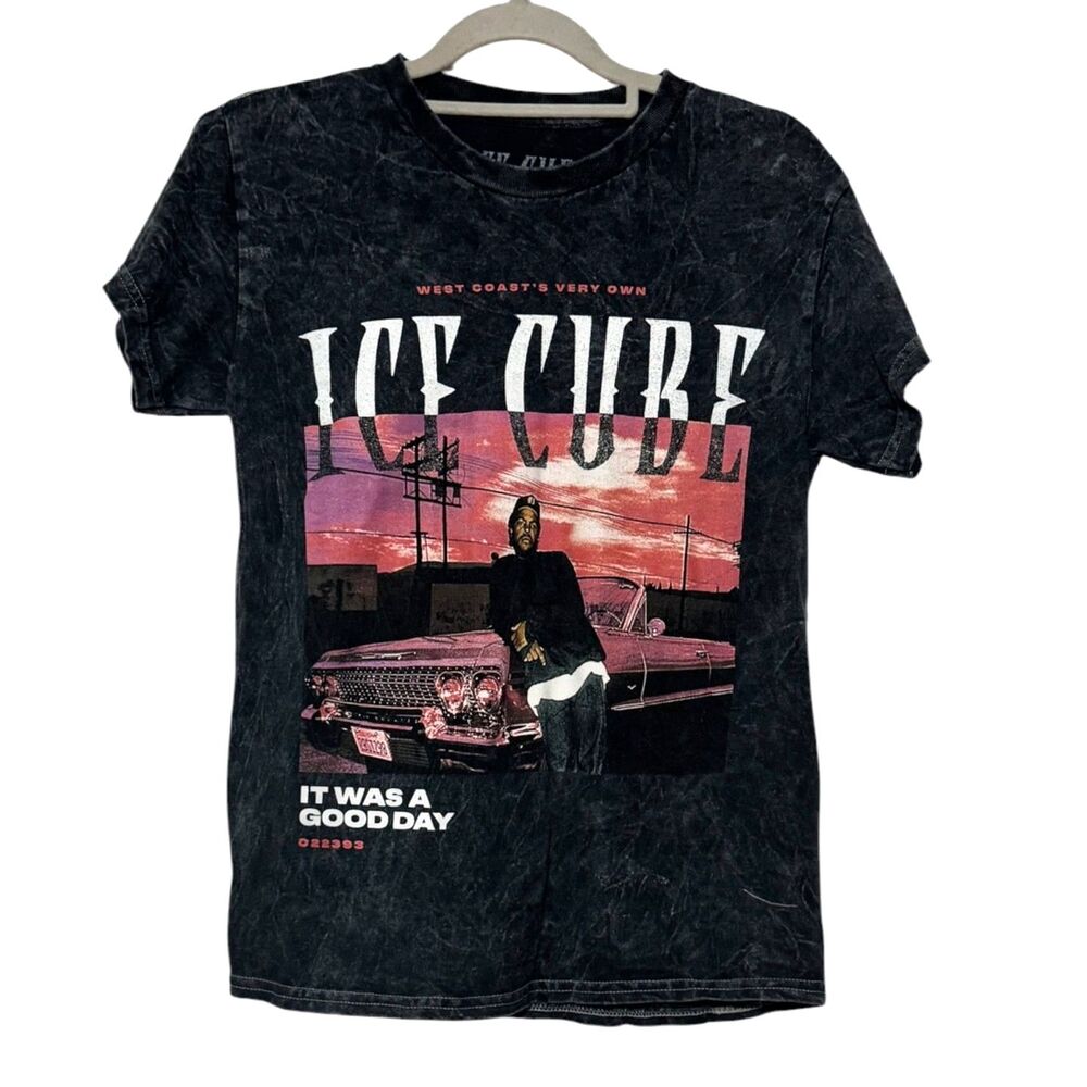 Ice Cube It Was A Good Day Acid Wash Hip Hop Street Style Tee Size S